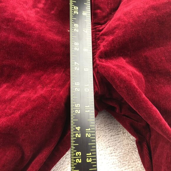Unique Vintage Women Pants Medium Red Corduroy Flare Leg Preppy Y2K Casual Retro - Picture 7 of 11